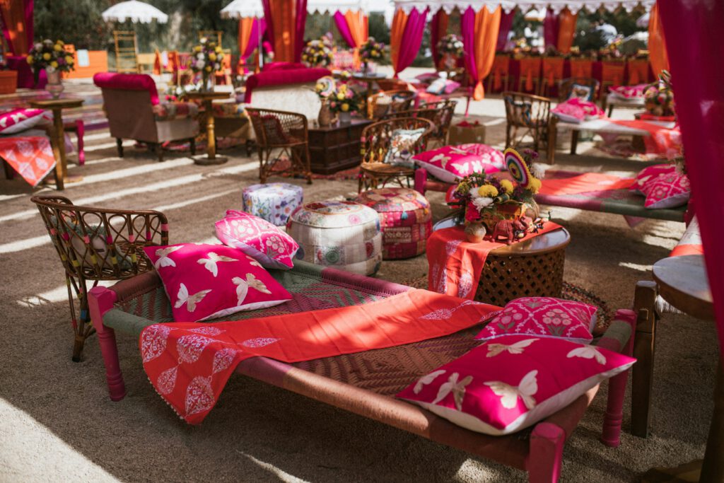setup outdoors wedding
