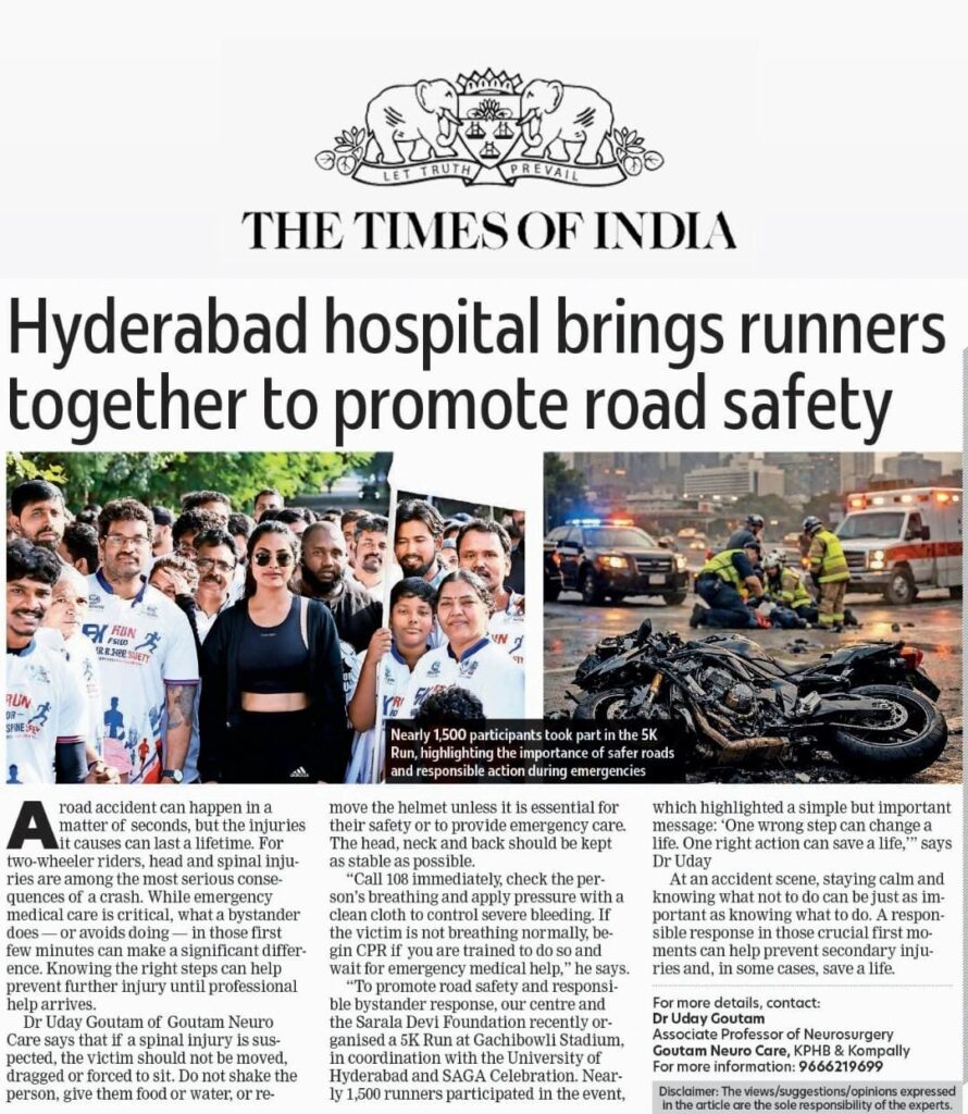 Times of India. 5k Run with Goutam Neuro Care, SAGA and University of Hyderabad